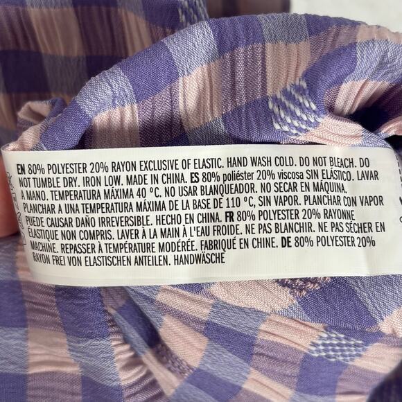 Hyacinth House Tuckernuck Pink Purple Gingham Sutton Mini Dress Size XS - Picture 5 of 5